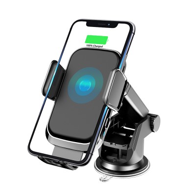 2020 New Automatic clip qi fast charging Phone Holder 15W 10W Qi Fast Wireless Car Charger Car Stand mobile clip